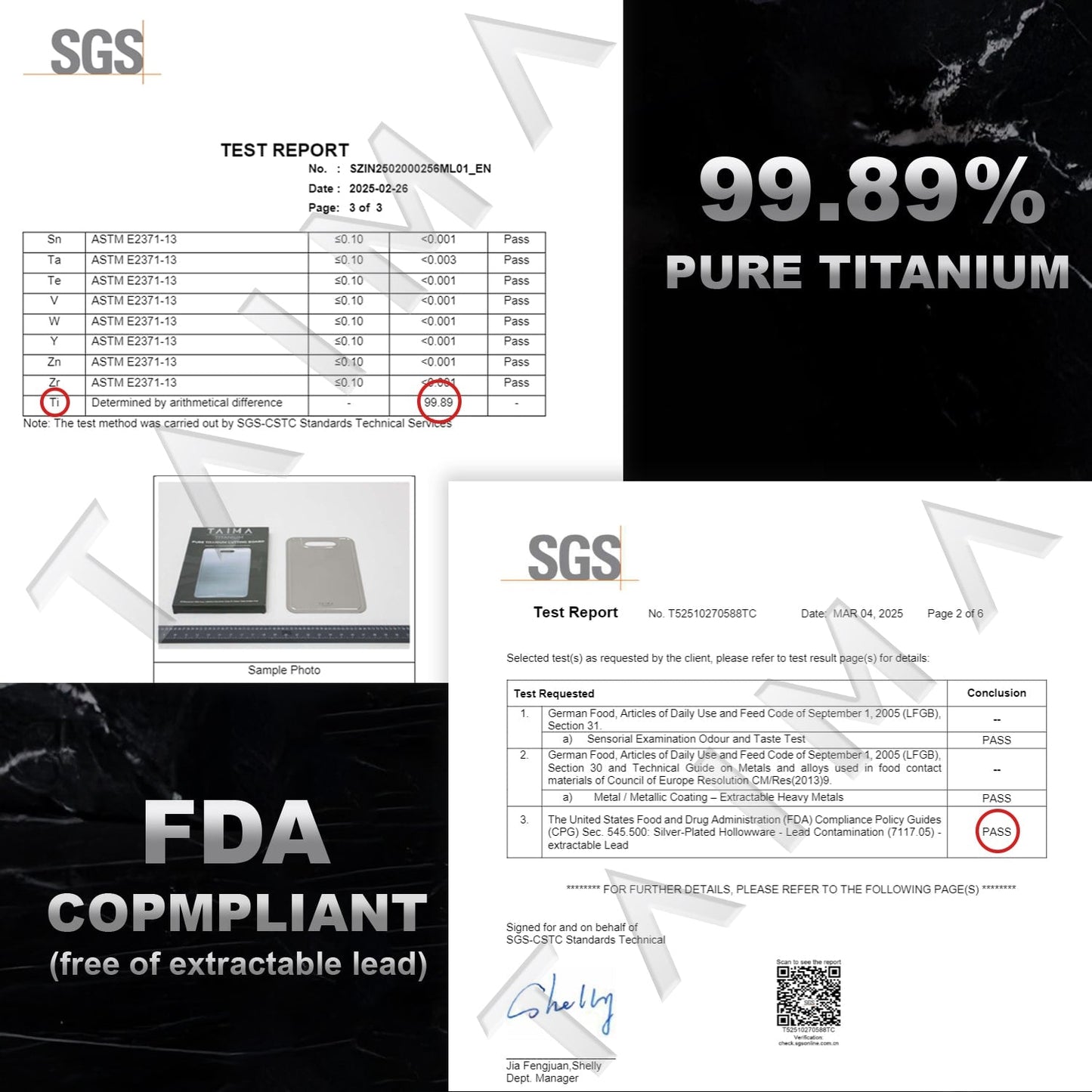 Certified Taima® Pure Titanium Cutting Board - V2 Updated Design