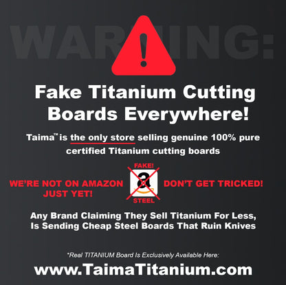 Certified Taima® Pure Titanium Cutting Board - V2 Updated Design